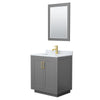 Custom image for Dark Gray with Brushed Gold Trim / White Carrara Marble / 24
