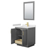 Custom image for Dark Gray with Brushed Gold Trim / White Cultured Marble / 24