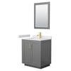 Custom image for Dark Gray with Brushed Gold Trim / White Cultured Marble / 24