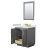Custom image for Dark Gray with Brushed Gold Trim / White Cultured Marble / 24