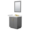 Custom image for Dark Gray with Brushed Gold Trim / White Cultured Marble / 24