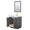Custom image for Dark Gray with Brushed Gold Trim / White Quartz / 24
