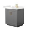 Custom image for Dark Gray with Brushed Gold Trim / White Quartz / No Mirror