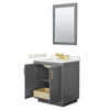 Custom image for Dark Gray with Brushed Gold Trim / White Quartz / 24