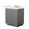 Custom image for Dark Gray with Brushed Gold Trim / White Quartz / No Mirror