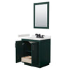 Custom image for Green with Matte Black Trim / Carrara Cultured Marble / 24