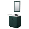 Custom image for Green with Matte Black Trim / Carrara Cultured Marble / 24