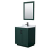 Custom image for Green with Matte Black Trim / White Carrara Marble / 24