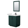 Custom image for Green with Matte Black Trim / White Cultured Marble / 24
