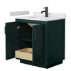 Custom image for Green with Matte Black Trim / White Cultured Marble / No Mirror