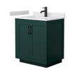 Custom image for Green with Matte Black Trim / White Cultured Marble / No Mirror