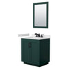 Custom image for Green with Matte Black Trim / White Cultured Marble / 24