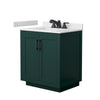 Custom image for Green with Matte Black Trim / White Cultured Marble / No Mirror