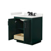 Custom image for Green with Matte Black Trim / White Quartz / No Mirror