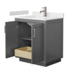 Custom image for Dark Gray with Brushed Nickel Trim / Carrara Cultured Marble / No Mirror