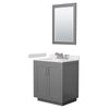 Custom image for Dark Gray with Brushed Nickel Trim / Carrara Cultured Marble / 24