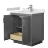 Custom image for Dark Gray with Brushed Nickel Trim / White Cultured Marble / No Mirror