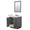 Custom image for Dark Gray with Brushed Nickel Trim / White Cultured Marble / 24