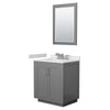 Custom image for Dark Gray with Brushed Nickel Trim / White Cultured Marble / 24