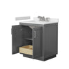Custom image for Dark Gray with Brushed Nickel Trim / White Cultured Marble / No Mirror