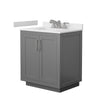 Custom image for Dark Gray with Brushed Nickel Trim / White Cultured Marble / No Mirror