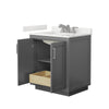 Custom image for Dark Gray with Brushed Nickel Trim / White Quartz / No Mirror