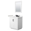Custom image for White with Matte Black Trim / Carrara Cultured Marble / 24