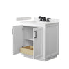 Custom image for White with Matte Black Trim / Carrara Cultured Marble / No Mirror