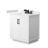 Custom image for White with Matte Black Trim / Carrara Cultured Marble / No Mirror