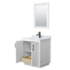 Custom image for White with Matte Black Trim / White Carrara Marble / 24