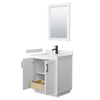 Custom image for White with Matte Black Trim / White Cultured Marble / 24