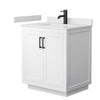 Custom image for White with Matte Black Trim / White Cultured Marble / No Mirror