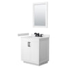 Custom image for White with Matte Black Trim / White Cultured Marble / 24