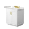 Custom image for White with Brushed Gold Trim / Carrara Cultured Marble / No Mirror