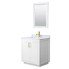 Custom image for White with Brushed Gold Trim / White Carrara Marble / 24
