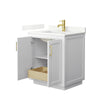 Custom image for White with Brushed Gold Trim / Giotto Quartz / No Mirror