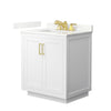 Custom image for White with Brushed Gold Trim / Giotto Quartz / No Mirror