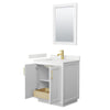 Custom image for White with Brushed Gold Trim / White Quartz / 24