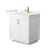 Custom image for White with Brushed Gold Trim / White Quartz / No Mirror