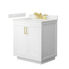Custom image for White with Brushed Gold Trim / White Quartz / No Mirror