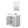 Custom image for White with Brushed Nickel Trim / Carrara Cultured Marble / 24