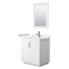 Custom image for White with Brushed Nickel Trim / Carrara Cultured Marble / 24