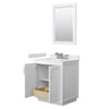 Custom image for White with Brushed Nickel Trim / Carrara Cultured Marble / 24