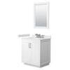 Custom image for White with Brushed Nickel Trim / Carrara Cultured Marble / 24