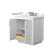Custom image for White with Brushed Nickel Trim / Carrara Cultured Marble / No Mirror