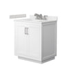 Custom image for White with Brushed Nickel Trim / Carrara Cultured Marble / No Mirror