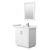 Custom image for White with Brushed Nickel Trim / White Cultured Marble / 24