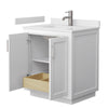 Custom image for White with Brushed Nickel Trim / White Cultured Marble / No Mirror
