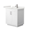 Custom image for White with Brushed Nickel Trim / White Quartz / No Mirror