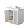 Custom image for White with Brushed Nickel Trim / White Quartz / No Mirror